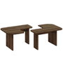 Hanah Home Iris - Juego de mesas de café Nogal antiguo